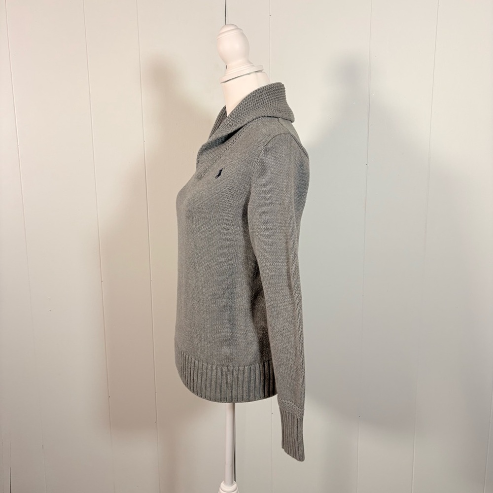 Ralph Lauren Gray Sweater‎ Women’s L Knit Casual Preppy Coastal Fisherman - Picture 4 of 6